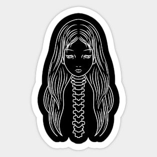 Japan horror, woman face Sticker